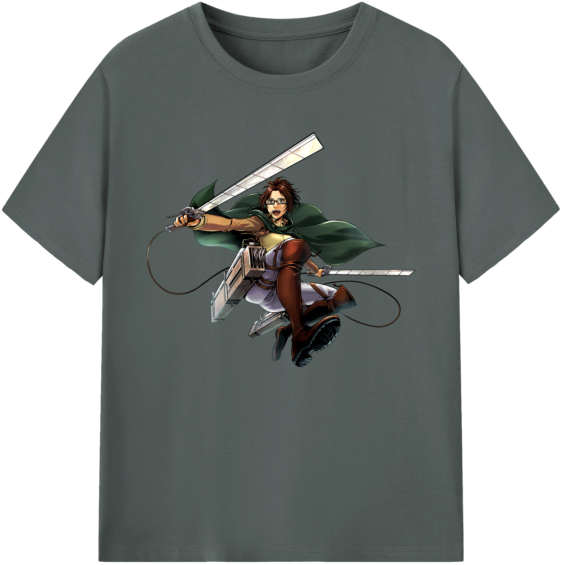 （画像用） 進撃の巨人 ハンジ·ゾエ Attack on Titan Hanji Zoe 綿100％ メンズ半袖Tシャツ｜肌触りやわらか＆通気性